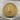 Bitcoin circuit ring, gold vermeil, front view on stone