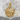 Stallion Horseshoe Pendant, gold vermeil, front view on stone