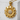 Bloom sunflower pendant, gold vermeil, front view on concrete block