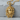 Coiled Serpent Medusa Pendant, gold vermeil, front view against stone backdrop