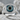 Evil Eye Aurora Halo Ring, polished silver, front view