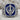 Khanda Blue Enamel Signet Ring, oxidized silver finish front view