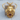 Garnet Wolf Rose Pendant, gold vermeil, front product view