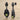 Peridot Leaf Bud Mismatch Earring, black rhodium, product photo