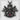 Cerberus Garnet Chest Pendant, black rhodium plated product view