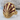 Burgundy Scallop Pinky Ring in gold vermeil finish