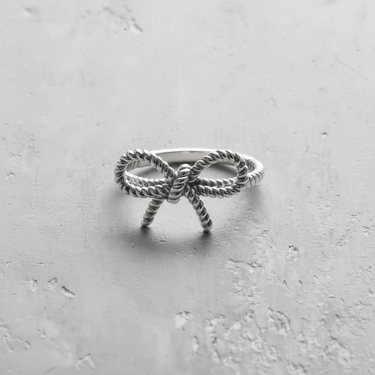 Silver Bow Knot Ring