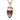 Rose gold plated skull pendant with middle finger gesture displayed on dark textured wood