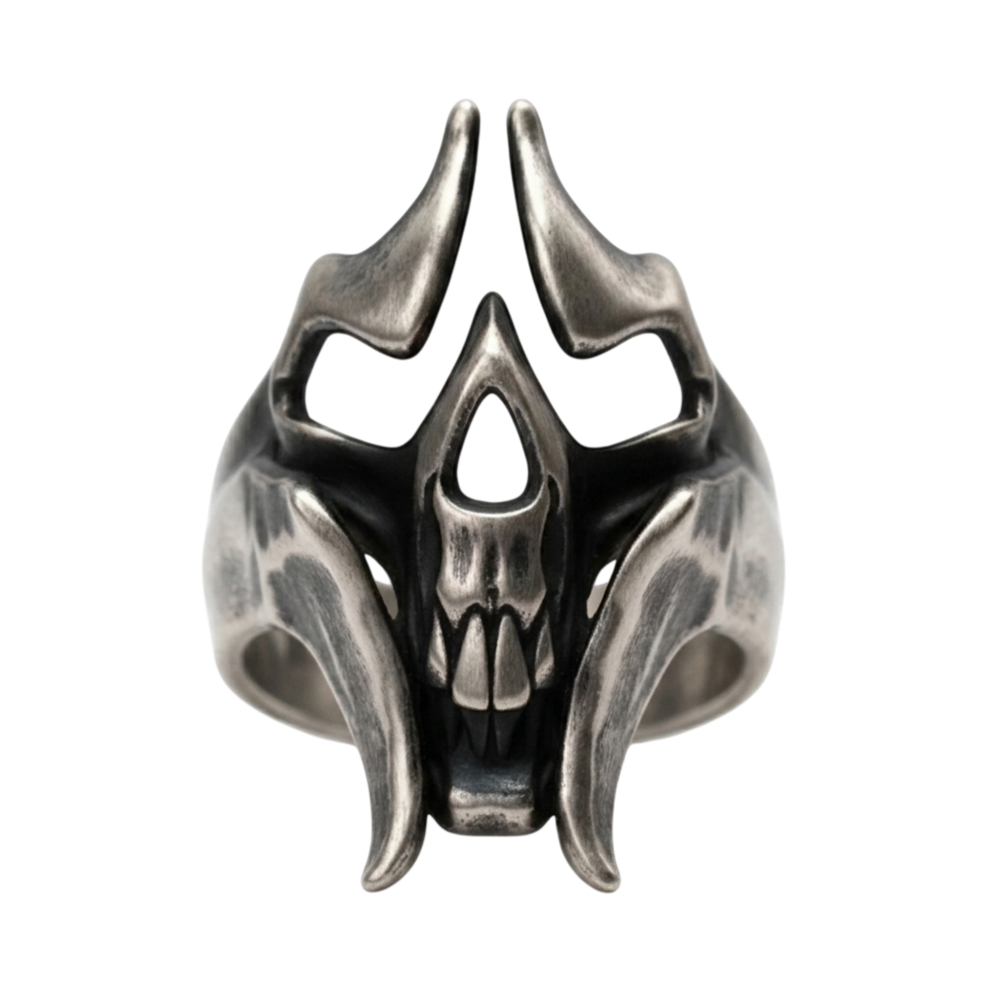 Wraith Skull Ring | Oxidized Silver | Sarnion