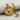 Yoga Meditation Pendant, gold vermeil, front view with chain