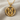 Facing Gemini Twins Pendant, gold vermeil, product photo on textured linen