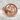 Crescent Moon Face Ring, rose gold, front view on stone pedestal