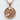 Mother Child Holding Hands Pendant, rose gold, front view on textured background