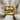 Lion Skull Ring, gold vermeil, front view on fabric