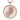 Close-up of rose gold plated pregnant mother pendant featuring stone-studded belly and wireframe halo on white background.