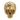 Gold vermeil wooden skull ring displaying intricate bark texture on natural wood background