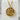 Do Kanji Coin Pendant, gold vermeil, front view on white block