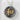 Close-up of harmony kanji pendant showing textured oxidized silver and polished gold vermeil calligraphy