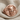 Jester Skull Ring, rose plated silver, angled product view on fabric