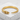 Ouroboros dragon earring, gold vermeil, angled front view on stone block