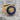 Hammered Masonic Blazing Star Ring, gold vermeil, front view on stone