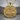 Holy Trinity Pendant, gold vermeil, front view on wood