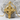 Archangel Michael halo cross pendant, gold vermeil, front view on stone