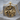 Mountain Landscape Pendant, gold vermeil, front view on wood block