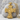 Saint Michael cross pendant, gold vermeil, front view on stone