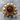 Inverted Stone Skull Ring, gold vermeil, front view on stone