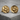 Forest Moon Wolf Cufflink, gold vermeil, front view on stone surface