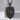 Saint Michael Shield Pendant, black rhodium, front view on display