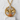 Baby Bat Pendant, gold vermeil, front view on display pedestal