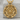 Tudor Rose Pendant, gold vermeil, front view on stone display