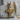 Jesus Face Cross Pendant, gold vermeil, front view on stone
