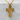 Corpus Christi Crucifix Pendant, gold vermeil, front view against grey stone