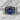 Blue Sapphire Signet Ring, oxidized silver, front product view on stone