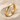 Hammered Posy Ring, gold vermeil, angled product view on sand