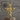 Virgin Mary Cross Pendant, gold vermeil, angled product photo