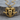 Curved Horn Ram Skull Pendant, gold vermeil, front view