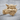 Alien child burger ring in gold vermeil, front product view