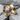 Rustic Hammered Ring, gold vermeil, pair displayed on stone