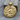 Life Is Beautiful Coin Pendant, gold vermeil, front view on weathered wood