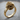 Abstract Swirl Ring, gold vermeil, angled product photo on wood