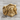 Virgin Mary Praying Hands Ring, gold vermeil, front view on wood