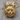 Longhair Cat Face Pendant, gold vermeil, product photo on wood