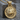 Australian Shepherd Pendant, gold vermeil, front view on wood block