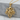 Curled Tentacle Octopus Pendant, gold vermeil, front view on stone display