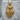 Celtic Owl Pendant, gold vermeil, front view on stone pedestal