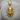 Jesus Medallion Pendant, gold vermeil, front view on textured stone
